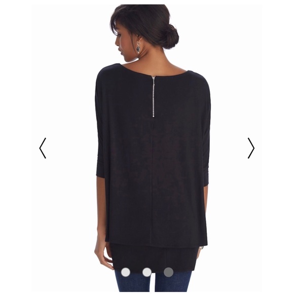 WHBM Stretch knit tunic top with double layers - Picture 3 of 5